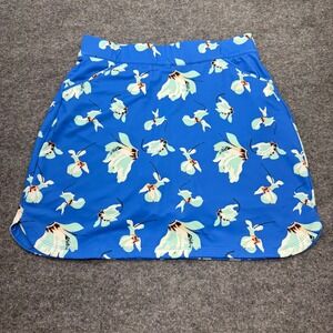 Peter Millar Womens Blue Floral Performance Golf Tennis Skort Pockets M UPF 50+